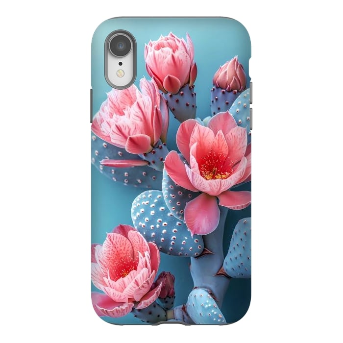 iPhone Xr StrongFit Pastel cactus flowers by haroulita