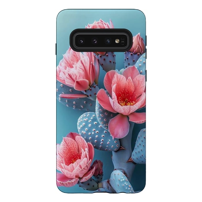 Galaxy S10 StrongFit Pastel cactus flowers by haroulita
