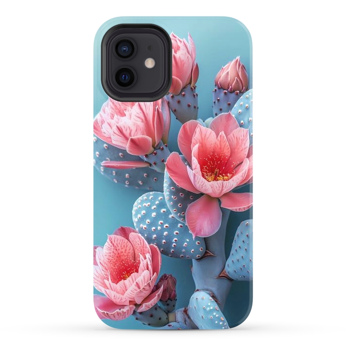 iPhone 12 StrongFit Pastel cactus flowers by haroulita
