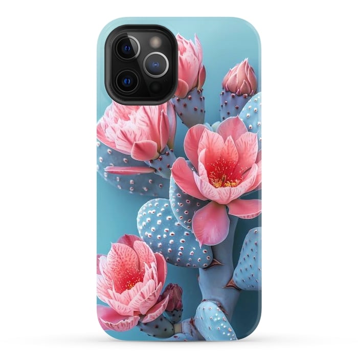 iPhone 12 Pro StrongFit Pastel cactus flowers by haroulita