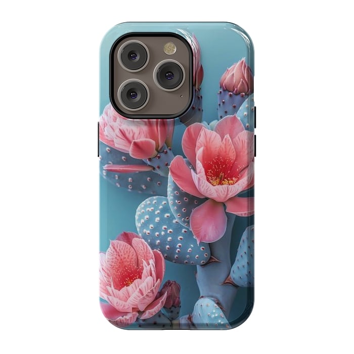 iPhone 14 Pro StrongFit Pastel cactus flowers by haroulita