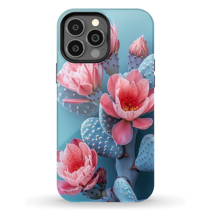 iPhone 13 Pro Max StrongFit Pastel cactus flowers by haroulita