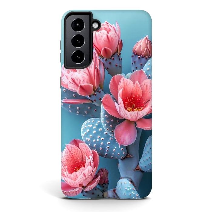 Galaxy S21 StrongFit Pastel cactus flowers by haroulita
