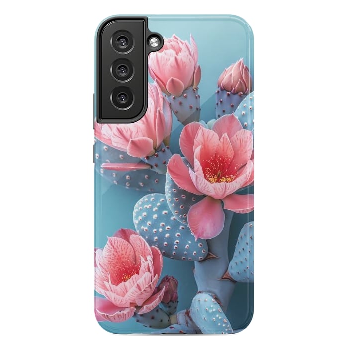 Galaxy S22 plus StrongFit Pastel cactus flowers by haroulita
