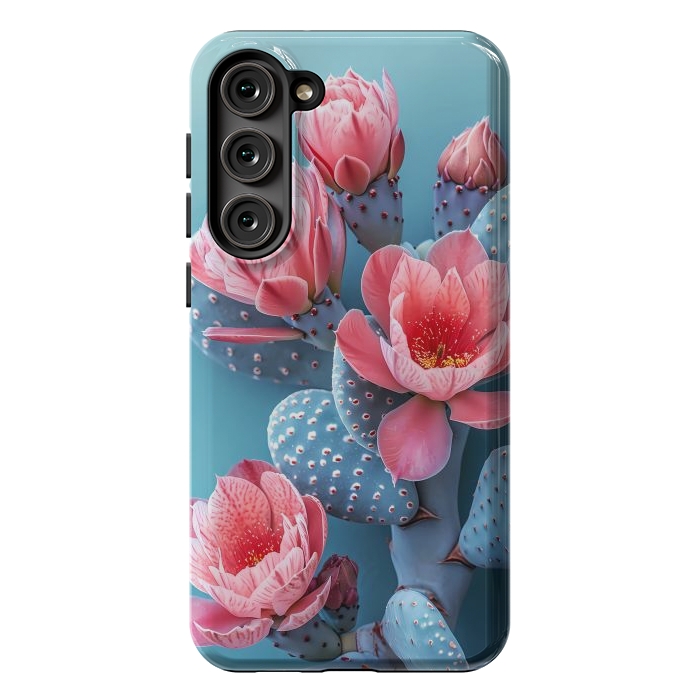 Galaxy S23 Plus StrongFit Pastel cactus flowers by haroulita