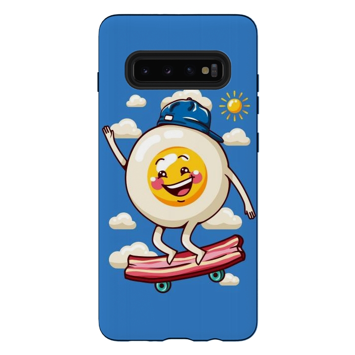 Galaxy S10 plus StrongFit Funny Fried Egg by LM2Kone