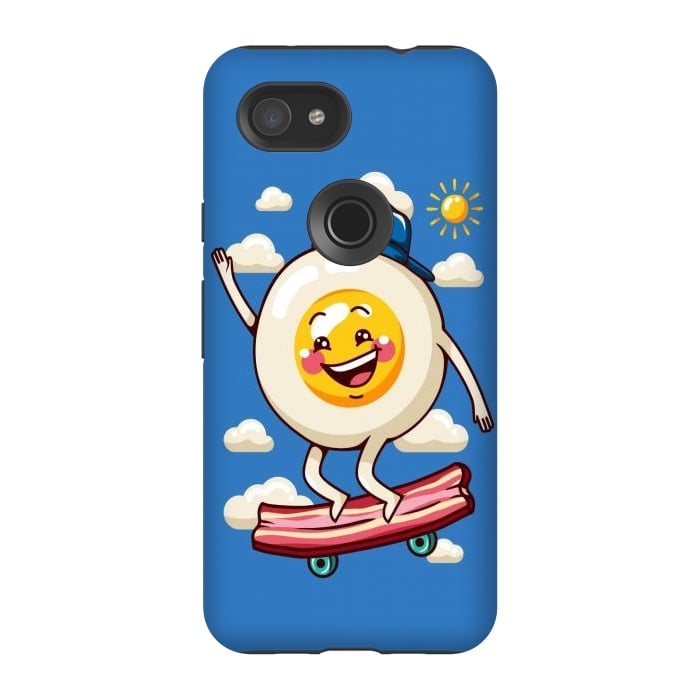 Pixel 3A StrongFit Funny Fried Egg by LM2Kone