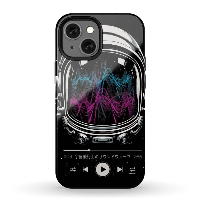 iPhone 12 mini StrongFit Soundtrack Neon - Astronaut by LM2Kone