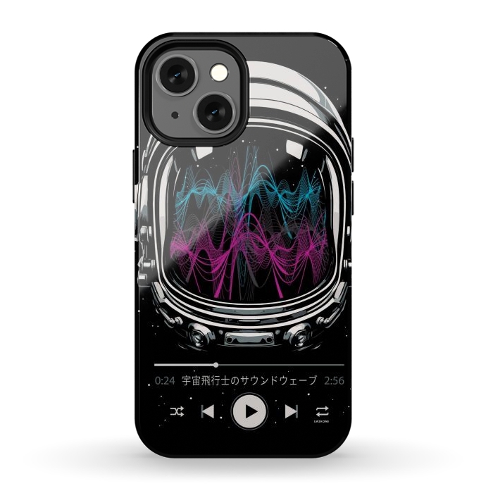 iPhone 13 mini StrongFit Soundtrack Neon - Astronaut by LM2Kone