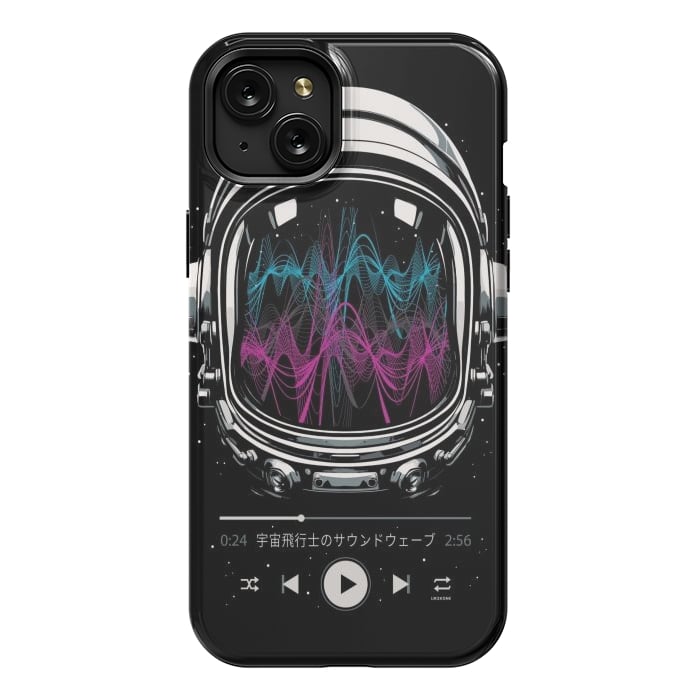 iPhone 15 Plus StrongFit Soundtrack Neon - Astronaut by LM2Kone