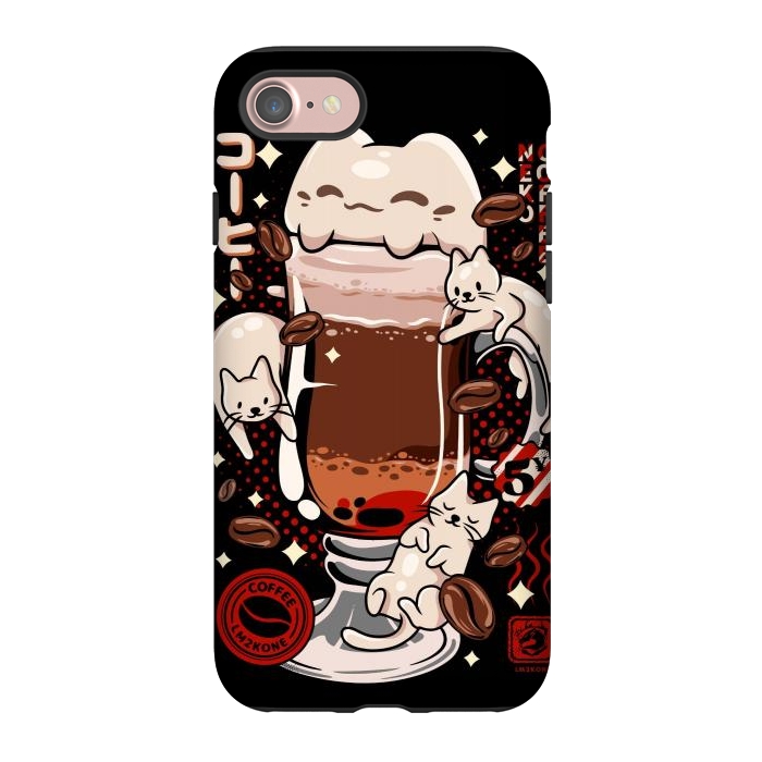 iPhone 7 StrongFit Catpuccino - Coffee Kawaii Cat by LM2Kone