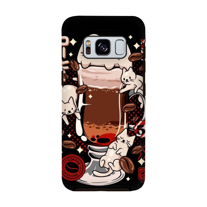 Galaxy S8 StrongFit Catpuccino - Coffee Kawaii Cat by LM2Kone