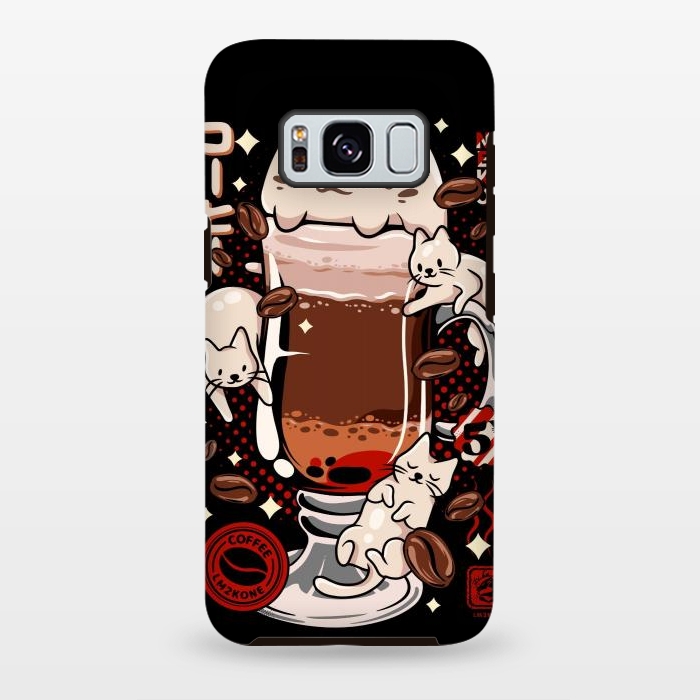 Galaxy S8 plus StrongFit Catpuccino - Coffee Kawaii Cat by LM2Kone