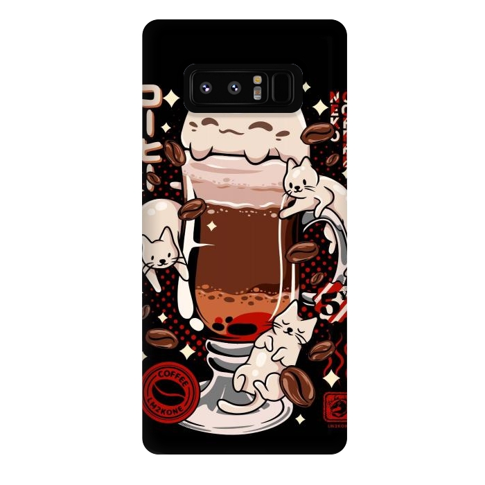 Galaxy Note 8 StrongFit Catpuccino - Coffee Kawaii Cat by LM2Kone