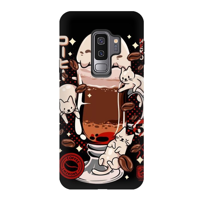 Galaxy S9 plus StrongFit Catpuccino - Coffee Kawaii Cat by LM2Kone