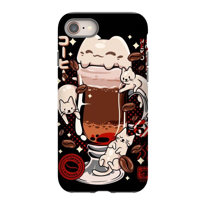 iPhone 8 StrongFit Catpuccino - Coffee Kawaii Cat by LM2Kone
