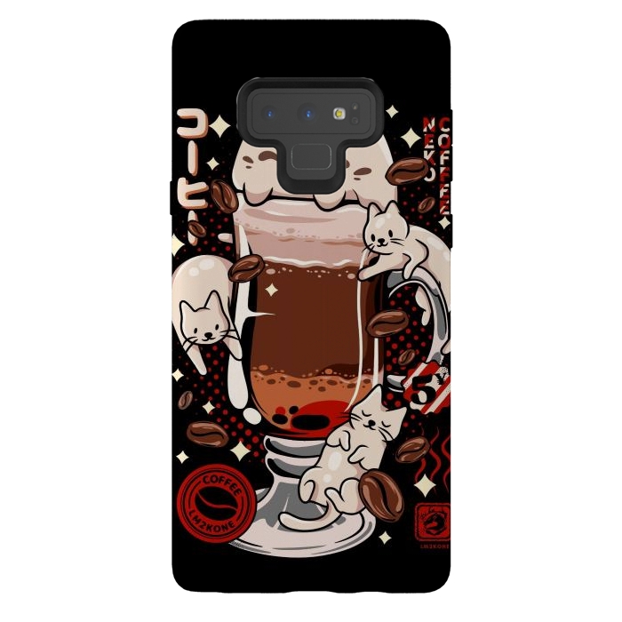 Galaxy Note 9 StrongFit Catpuccino - Coffee Kawaii Cat by LM2Kone