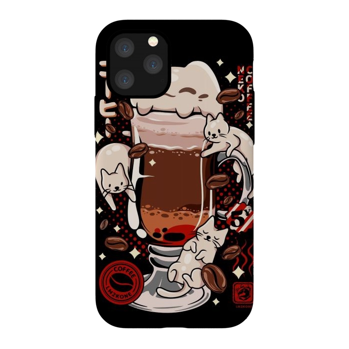 iPhone 11 Pro StrongFit Catpuccino - Coffee Kawaii Cat by LM2Kone