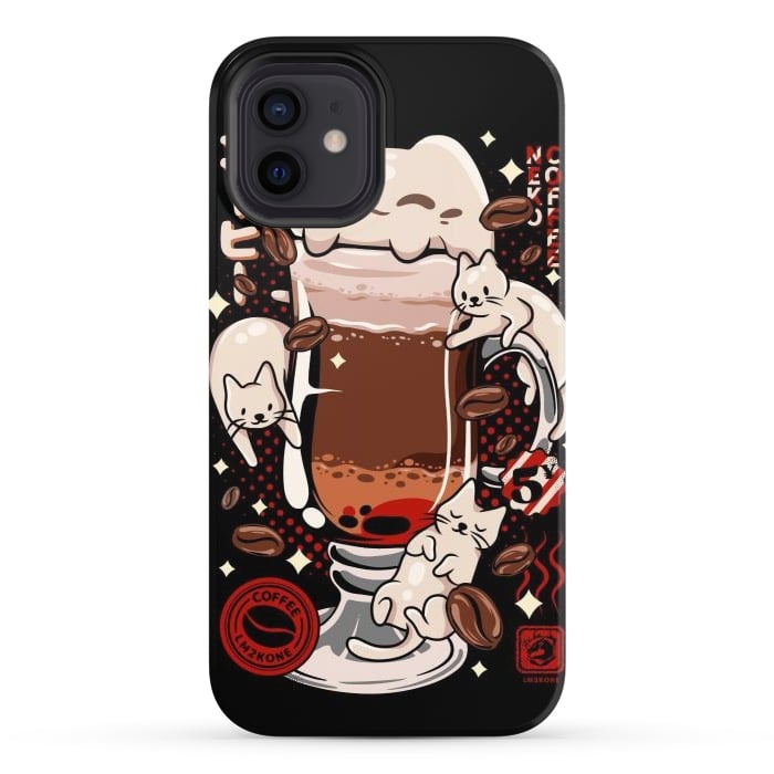 iPhone 12 StrongFit Catpuccino - Coffee Kawaii Cat by LM2Kone