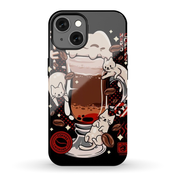 iPhone 13 StrongFit Catpuccino - Coffee Kawaii Cat by LM2Kone