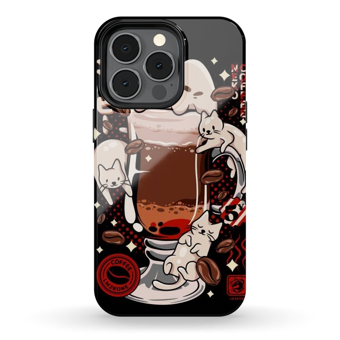 iPhone 13 pro StrongFit Catpuccino - Coffee Kawaii Cat by LM2Kone