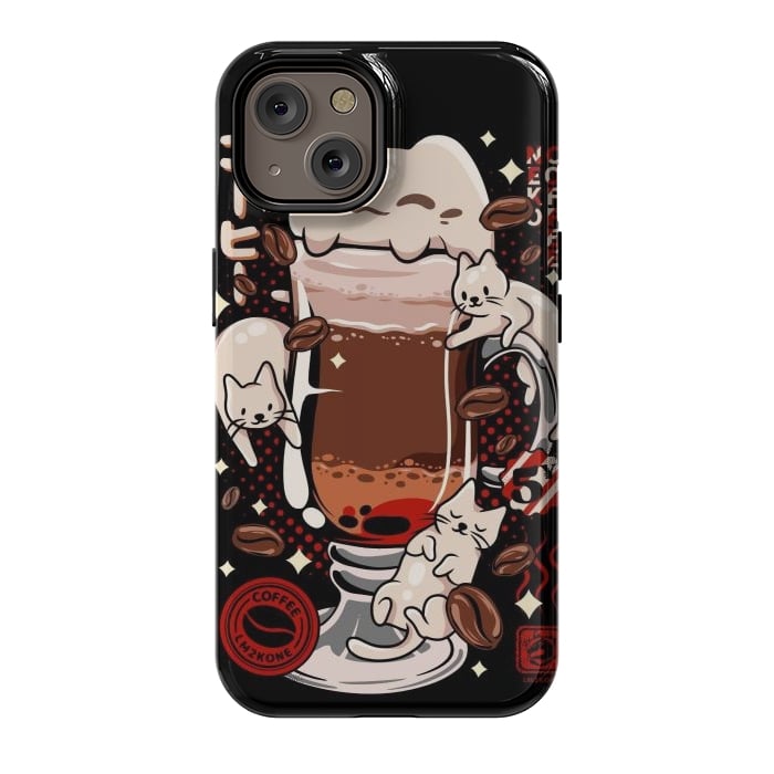 iPhone 14 StrongFit Catpuccino - Coffee Kawaii Cat by LM2Kone