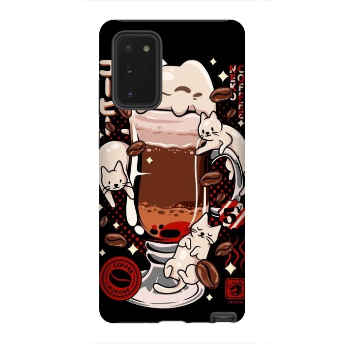 Galaxy Note 20 StrongFit Catpuccino - Coffee Kawaii Cat by LM2Kone