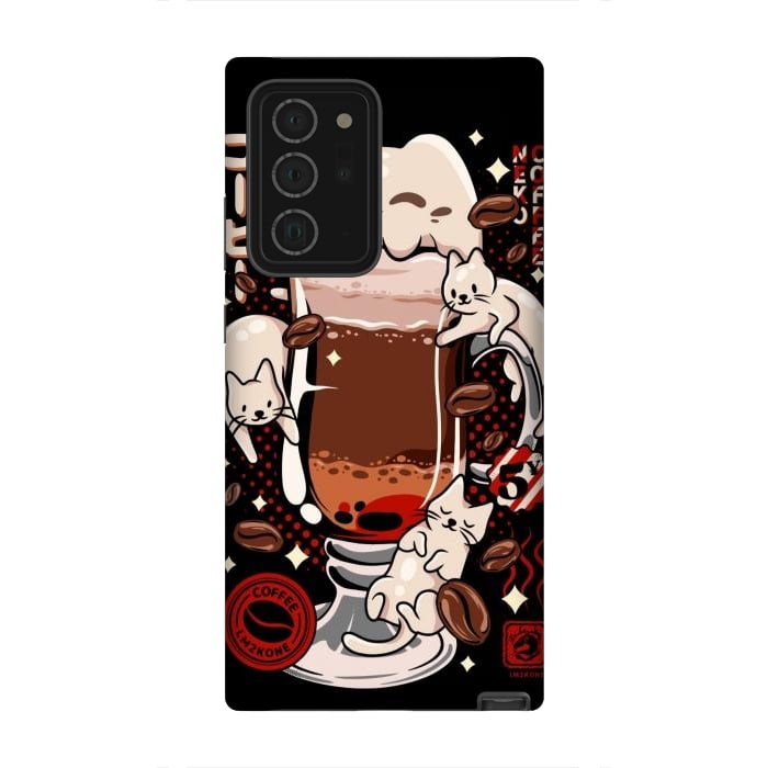 Galaxy Note 20 Ultra StrongFit Catpuccino - Coffee Kawaii Cat by LM2Kone
