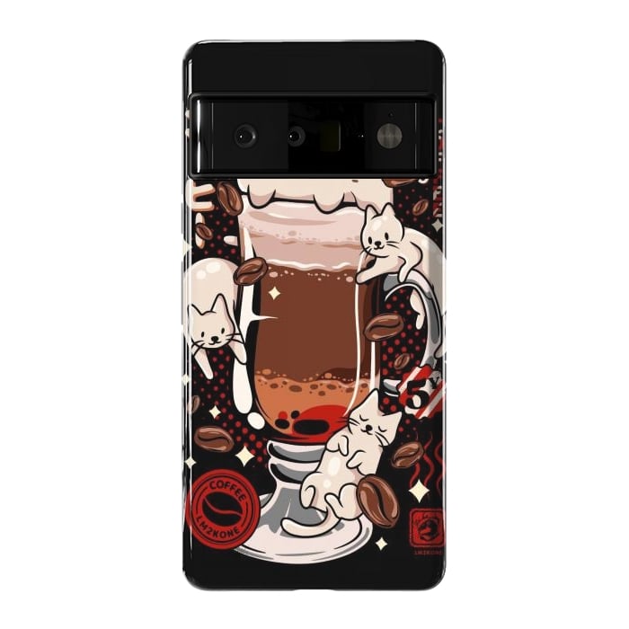 Pixel 6 Pro StrongFit Catpuccino - Coffee Kawaii Cat by LM2Kone