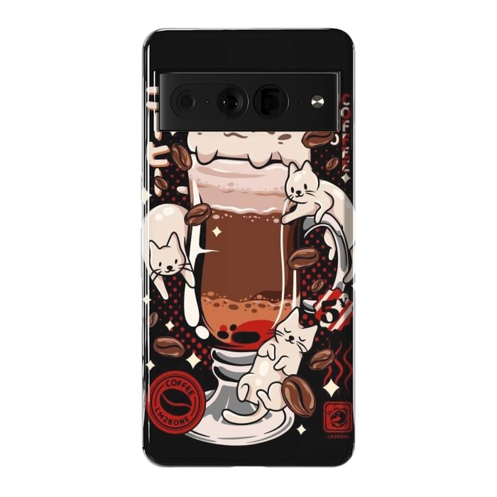 Pixel 7 Pro StrongFit Catpuccino - Coffee Kawaii Cat by LM2Kone