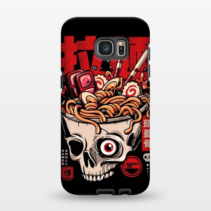 Galaxy S7 EDGE StrongFit Skull Ramen Noodles by LM2Kone