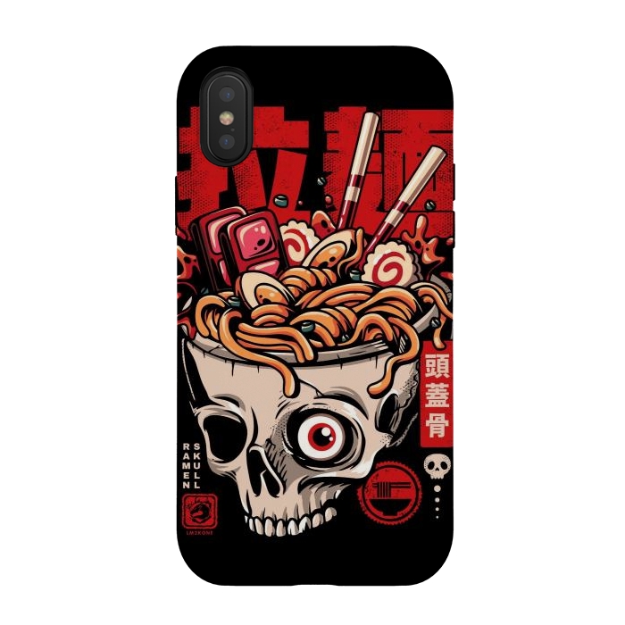 iPhone Xs / X StrongFit Skull Ramen Noodles by LM2Kone