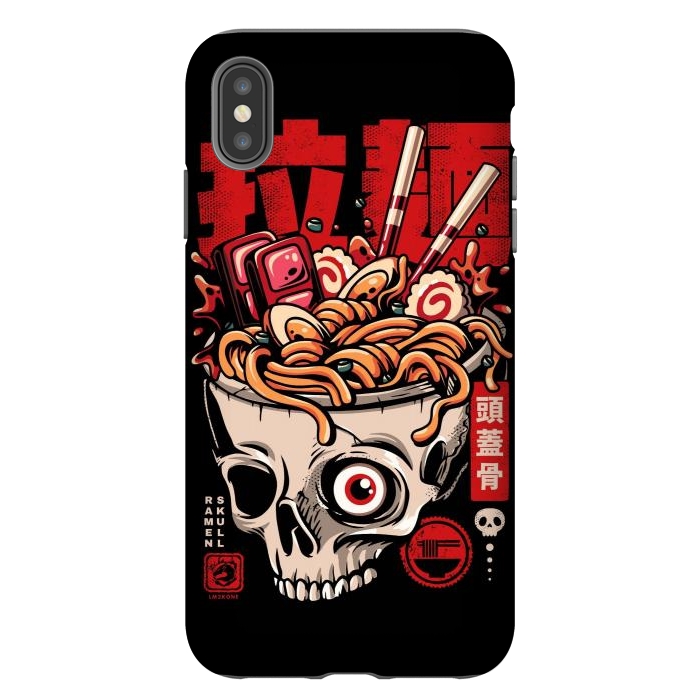 iPhone Xs Max StrongFit Skull Ramen Noodles by LM2Kone