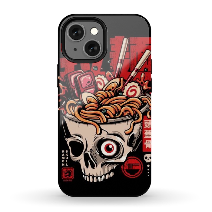 iPhone 12 mini StrongFit Skull Ramen Noodles by LM2Kone