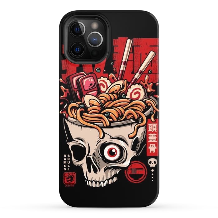 iPhone 12 Pro StrongFit Skull Ramen Noodles by LM2Kone