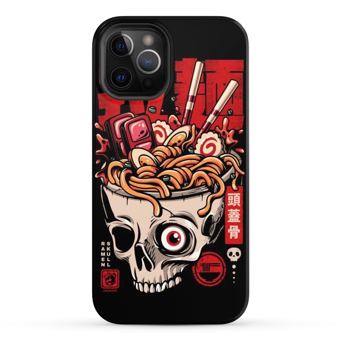 iPhone 12 Pro Max StrongFit Skull Ramen Noodles by LM2Kone
