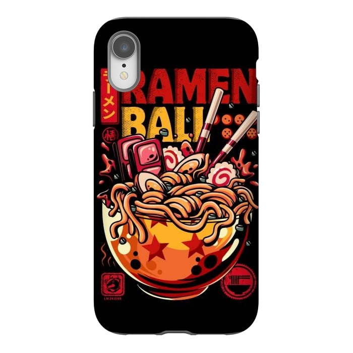 iPhone Xr StrongFit Super Ramen Ball by LM2Kone