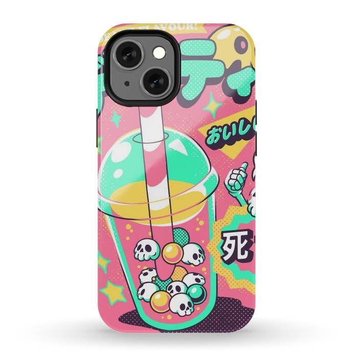 iPhone 12 mini StrongFit Death Tea - Pink Version by Ilustrata