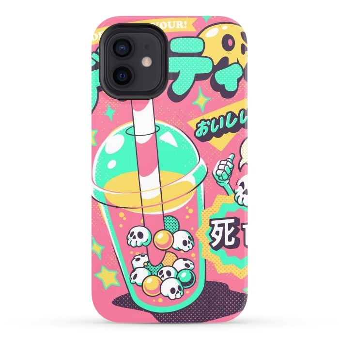 iPhone 12 StrongFit Death Tea - Pink Version by Ilustrata