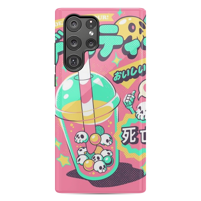 Galaxy S22 Ultra StrongFit Death Tea - Pink Version by Ilustrata