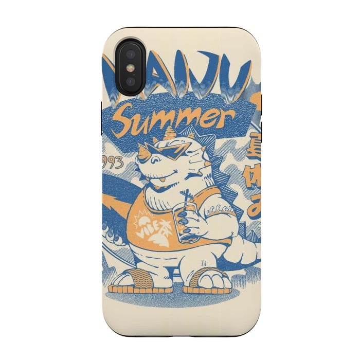 iPhone Xs / X StrongFit Kaiju Summer Vibes  by Ilustrata
