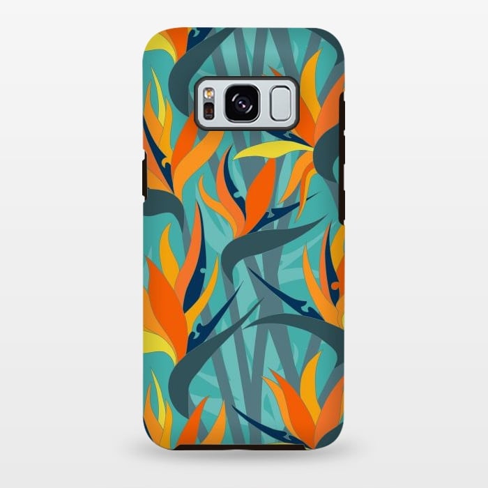Galaxy S8 plus StrongFit Seamless Floral Pattern Plant Strelitzia G610 by Medusa GraphicArt