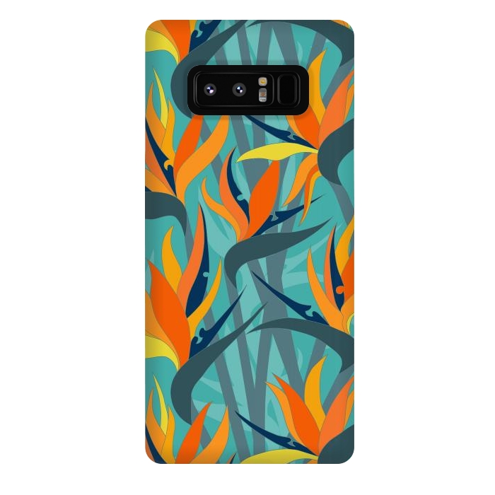 Galaxy Note 8 StrongFit Seamless Floral Pattern Plant Strelitzia G610 by Medusa GraphicArt