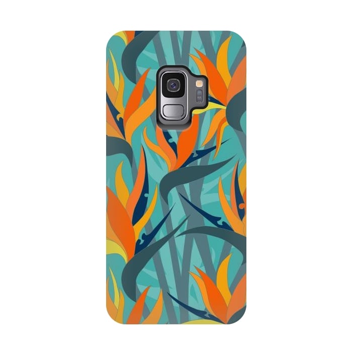 Galaxy S9 StrongFit Seamless Floral Pattern Plant Strelitzia G610 by Medusa GraphicArt