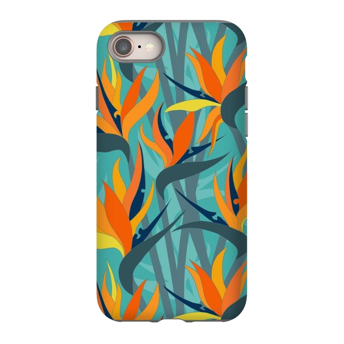 iPhone 8 StrongFit Seamless Floral Pattern Plant Strelitzia G610 by Medusa GraphicArt