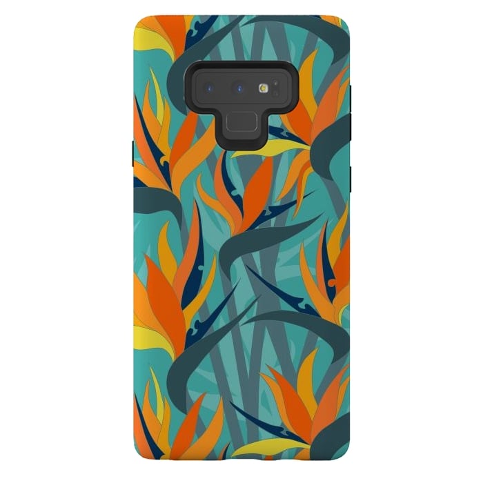 Galaxy Note 9 StrongFit Seamless Floral Pattern Plant Strelitzia G610 by Medusa GraphicArt