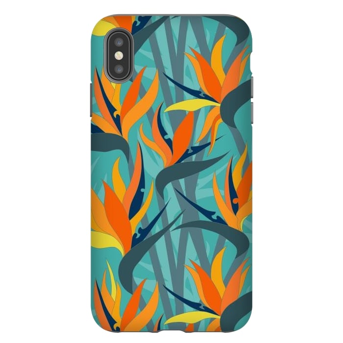 iPhone Xs Max StrongFit Seamless Floral Pattern Plant Strelitzia G610 by Medusa GraphicArt