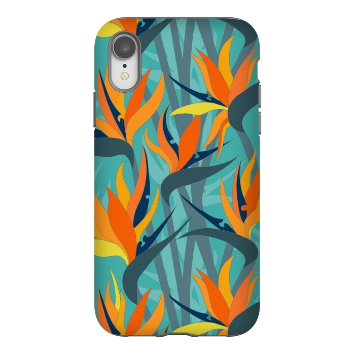 iPhone Xr StrongFit Seamless Floral Pattern Plant Strelitzia G610 by Medusa GraphicArt