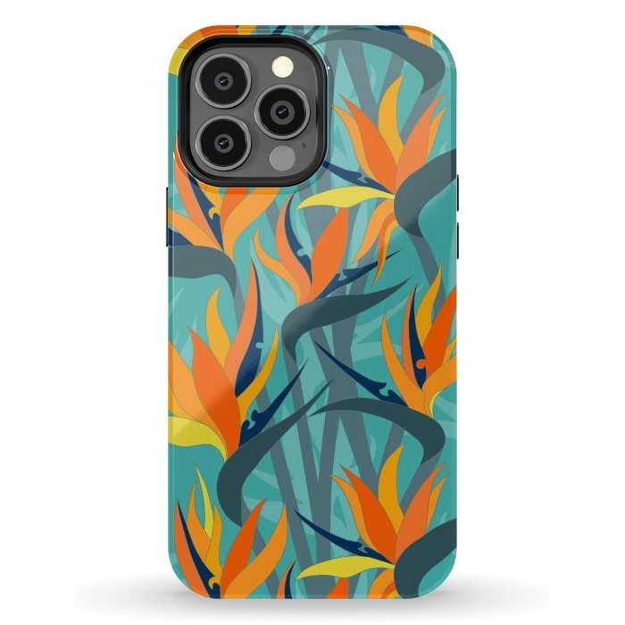 iPhone 13 Pro Max StrongFit Seamless Floral Pattern Plant Strelitzia G610 by Medusa GraphicArt