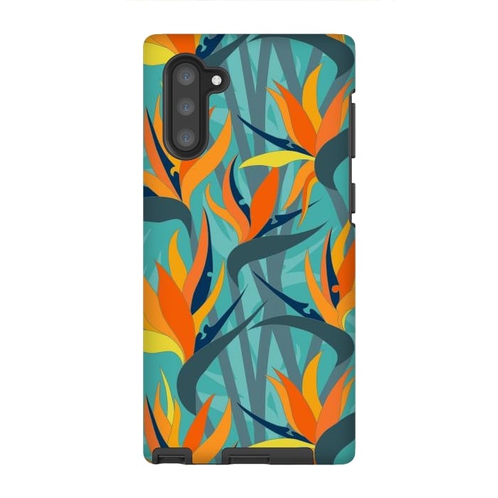 Galaxy Note 10 StrongFit Seamless Floral Pattern Plant Strelitzia G610 by Medusa GraphicArt